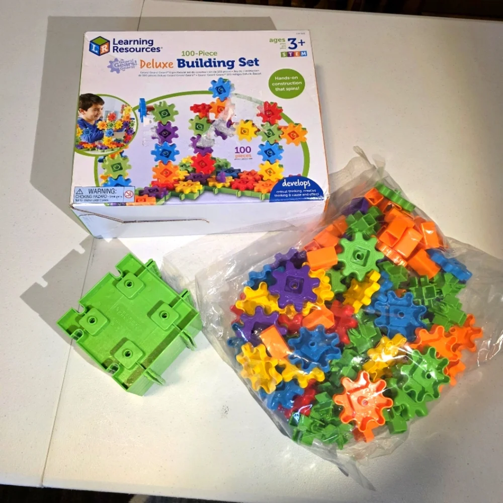 Learning Resources Deluxe Building Set - 100-Piece Gear Toy NEW In The Box STEM